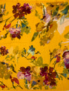 Chiffon Floral Print Saree Mustard-Yellow In Colour