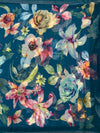 Chiffon Floral Print Saree Teal-Blue In Colour