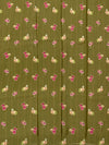 Chiffon Floral Print Saree Mehendi-Green In Colour