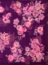 Chiffon Floral Print Saree Purple In Colour
