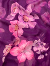 Chiffon Floral Print Saree Purple In Colour
