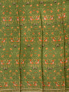Crepe Floral Print Saree Mehendi-Green In Colour
