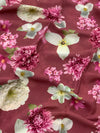 Crepe Floral Print Saree Dark-Onion Pink In Colour