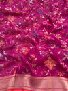 Jamdani Saree Magenta-Pink In Colour