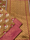 Tissue Zari Kota Saree Deep-Brown In Color