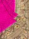 Banarasi Bandhani Saree Rani-Pink In Colour