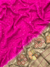 Banarasi Bandhani Saree Rani-Pink In Colour