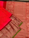 Kanjeevaram Bandhani Saree Red In Colour
