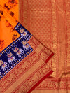 Kanjeevaram Print Saree Orange In Colour