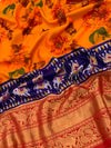 Kanjeevaram Print Saree Orange In Colour