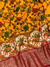 Kanjeevaram Print Saree Mustard In Colour