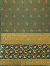Kanjeevaram Print Saree Cream In Colour