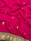 Mashru Silk Saree Hot-Pink In Colour