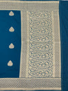 Mashru Silk Saree Teal-Blue Colour