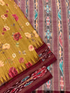 Tussore Prints Saree Mustard In Colour