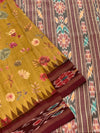 Tussore Prints Saree Mustard In Colour