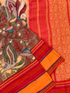Kalamkari Kanjeevaram Saree Brown In Color