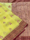 Chanderi Kora Saree Yellow In Colour