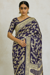 Banarasi Silk Saree Dark-Violet In Colour