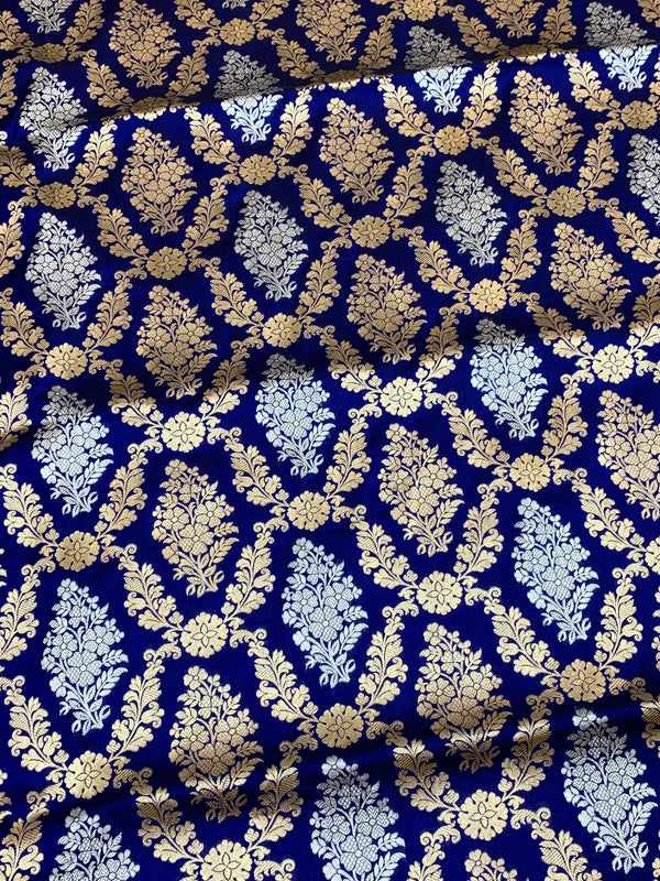 Banarasi Kadwa Weave Silk Saree Blue In Colour