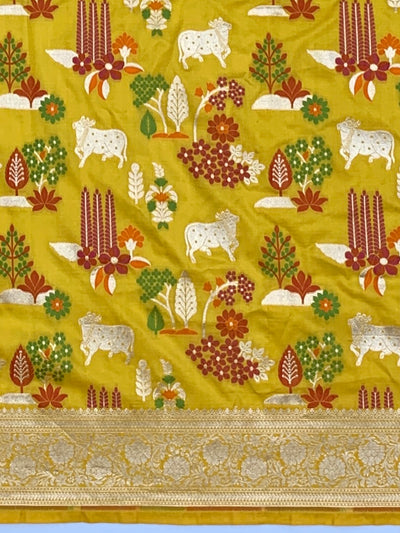 Banarasi Silk Saree Mustard In Colour
