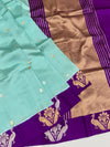 Chanderi Silk Saree Light-Blue In Colour