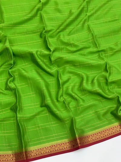 Mysore Silk Saree Green In Colour