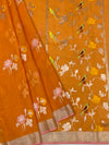 Zari Kota Saree Orange In Color