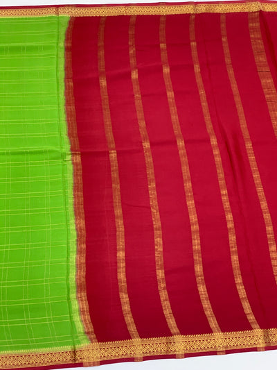 Mysore Silk Saree Green In Colour