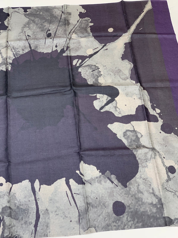 Tussore Printed Saree Elephant-Grey In Colour