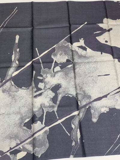 Tussore Printed Saree Elephant-Grey In Colour