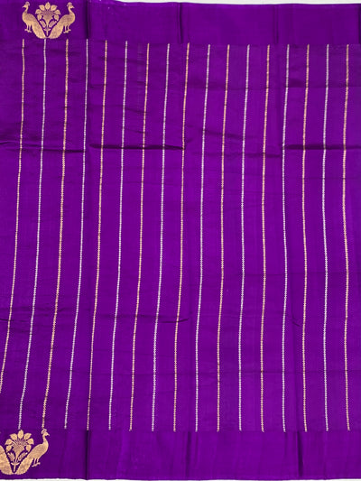 Chanderi Silk Saree Light-Blue In Colour