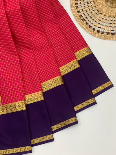 Mysore Silk Saree Pink In Colour