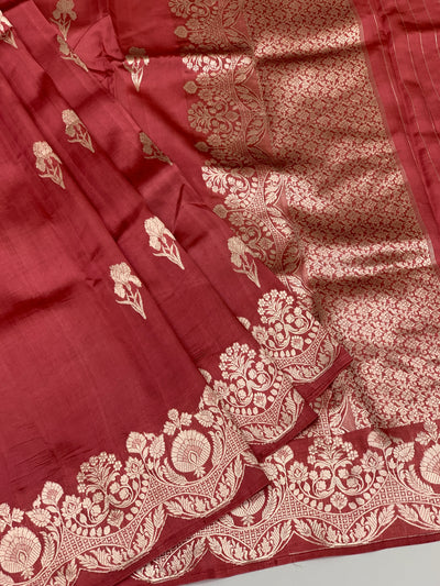 Chanderi Silk Saree Onion-Pink In Colour
