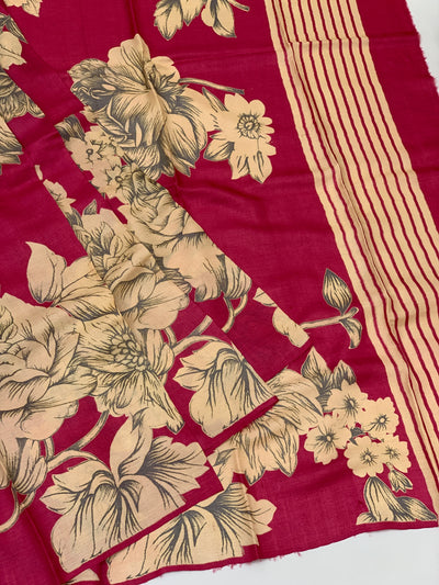 Tussore Printed Saree Pink In Colour