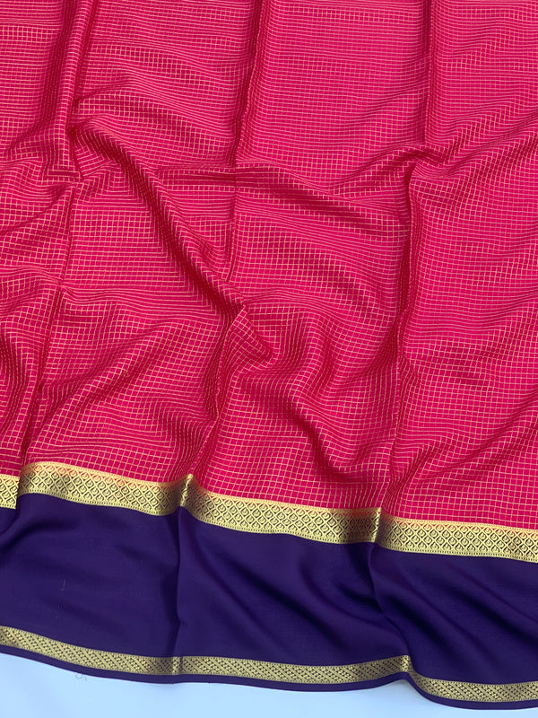 Mysore Silk Saree Pink In Colour