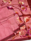 Tussore Printed Saree Pastel-Pink In Colour