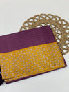 Purple Tussore Saree With Floral Border