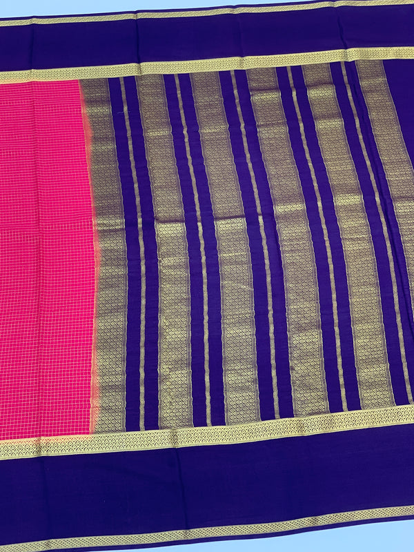 Mysore Silk Saree Pink In Colour