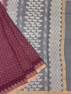 Elegant Hand-Block Printed Cotton Kota Saree