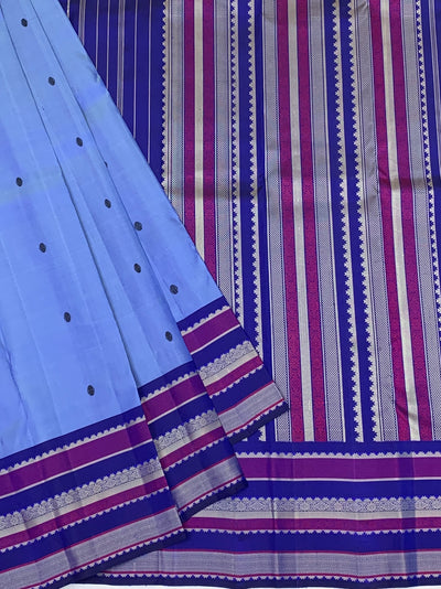 Kanjeevaram Silk Saree Blue In Colour