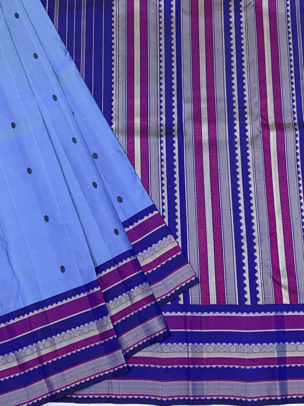 Kanjeevaram Silk Saree Blue In Colour