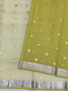 Zari Kota Saree Light Lemon-Yellow In Color