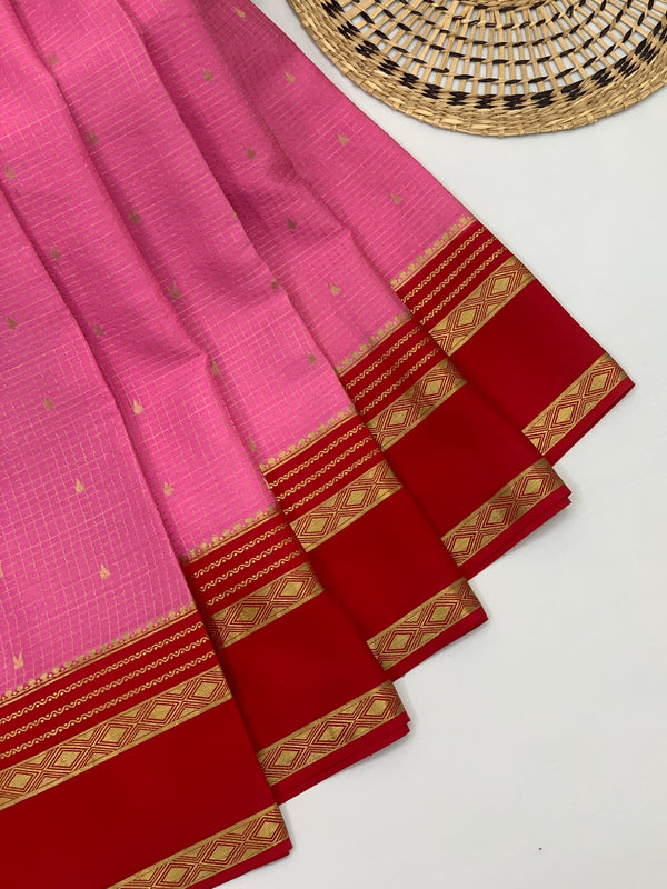 Mysore Silk Saree Light-Magenta In Colour