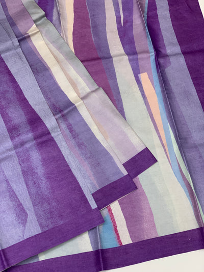 Tussore Printed Saree In Multi-Colour