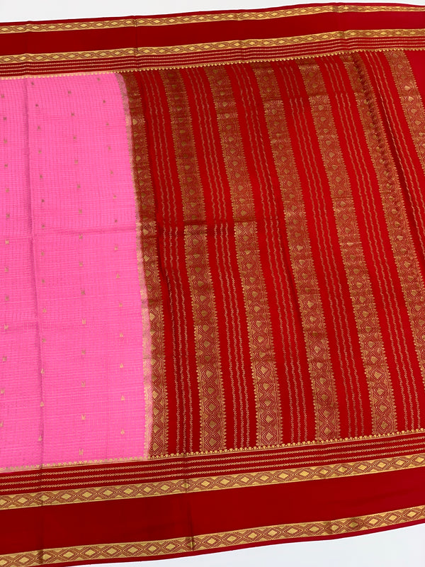 Mysore Silk Saree Light-Magenta In Colour