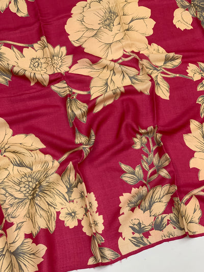 Tussore Printed Saree Pink In Colour