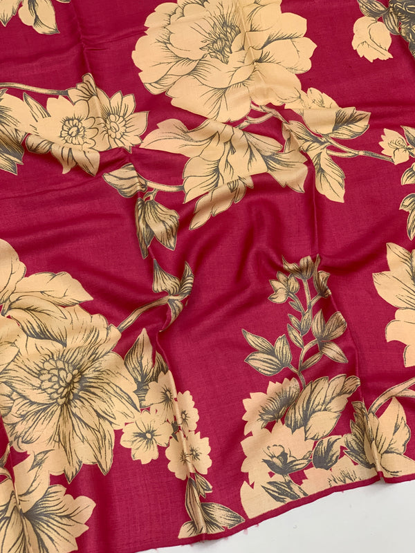 Tussore Printed Saree Pink In Colour