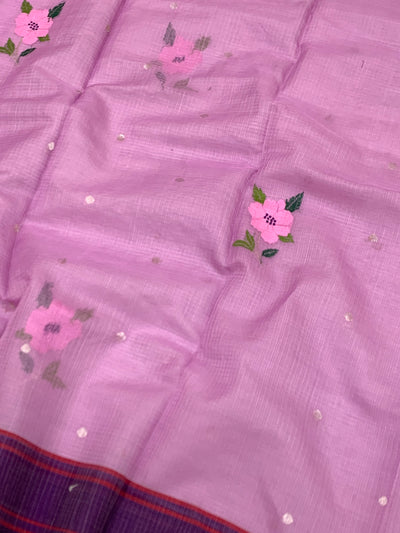 Zari Kota Saree Lavender In Color