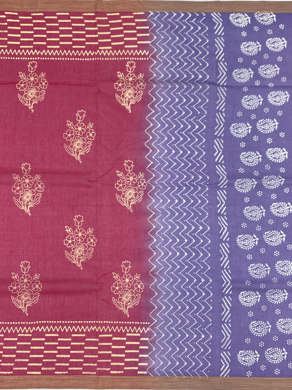 Elegance in Pink: Cotton Kota Doria Saree